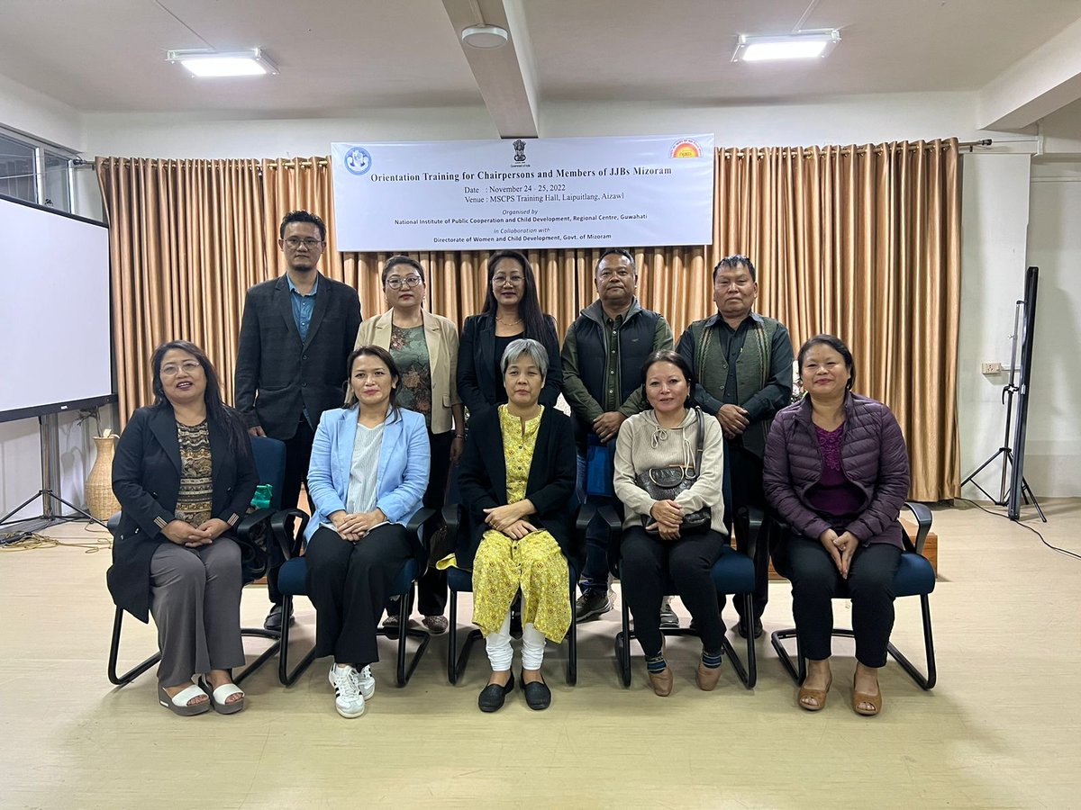 MSCPS_Official's tweet photo. Finished 2 Days Orientation Training for Members of JJBs Mizoram Organised by - NIPCCD, Guwahati At MSCPS Training Hall, Laipuitlang, Aizawl, Mizoram (24 & 25 November, 2022) #jjb #juvenilejusticeboard #mizoram #orientation #training #nipccd #guwahati #mscps #cps https://t.co/YbEhQSbKoG