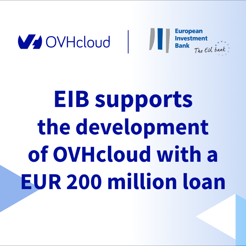 OVHcloud's tweet photo. Delighted to announce today that @EIB has granted OVHcloud a €200 million loan, demonstrating their commitment to supporting European digital players and strengthening Europe's strategic autonomy in new technology infrastructure.
 
Read more : https://t.co/SowqSpabmw