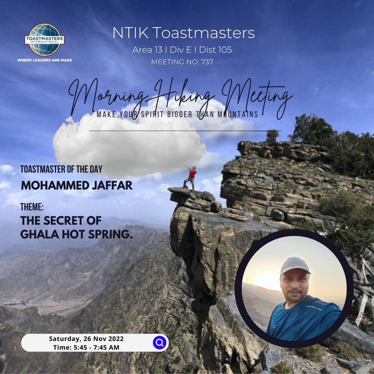 aparnajee's tweet photo. Oman happens to be the land of the mountains which offers all adventurers out there a lot to explore and a liberating sense of challenge and victory. 

Join us tomorrow as we take you for a hiking meeting in Oman with NTIK Toastmasters

#hiking #hikingadventures #hikinginoman https://t.co/P9gdVSONmc