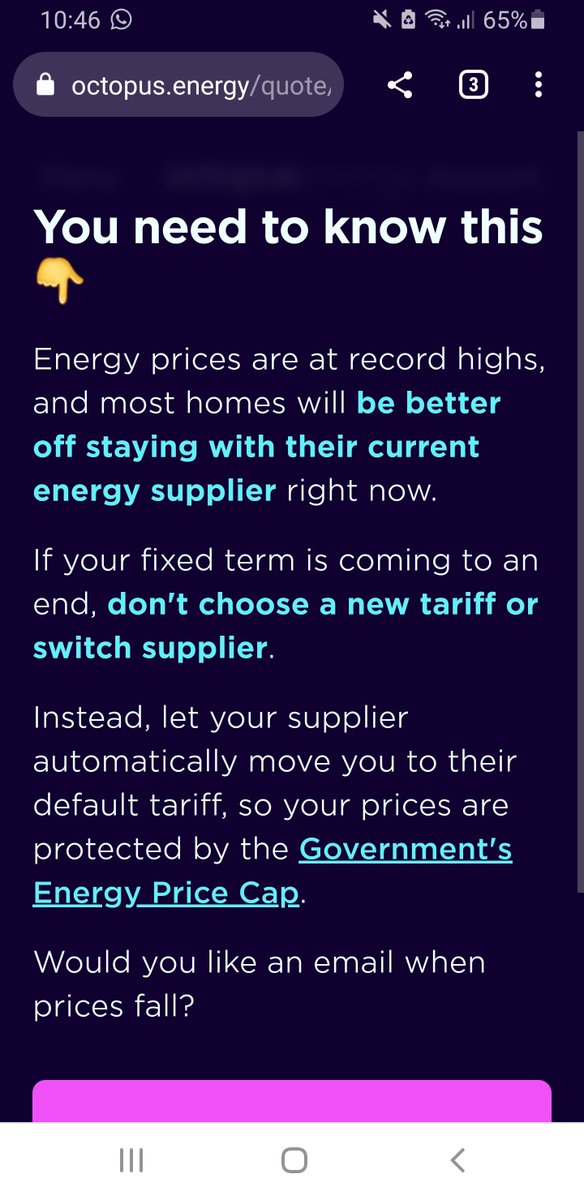 Hudson21e's tweet photo. @MartinSLewis if you switch energy provider right now (because @soenergy are absolutely terrible) are you no longer protected by the price cap?? As this is what @OctopusEnergy website seems to suggest! https://t.co/rBbf09Gpgs