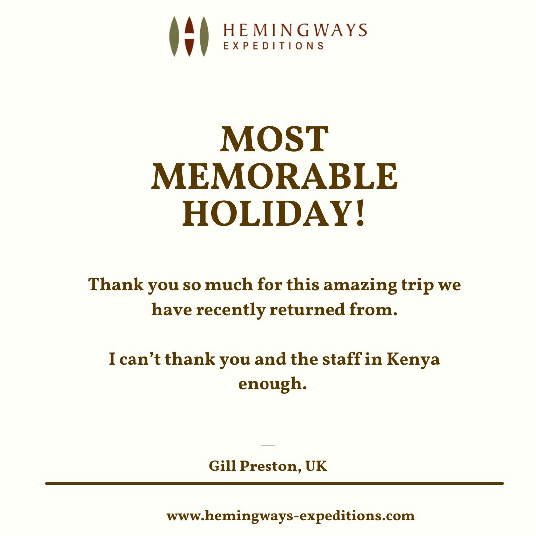 HemingwaysExped's tweet photo. It's reviews like these, that keep us going!
#BestDestinationManagementCompany https://t.co/9Q6uz0cAZn