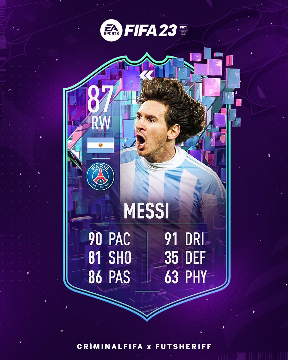 hirokichaisaw's tweet photo. La carte flashback de Messi sort ce soir 👀

#FIFA23 https://t.co/fhEsPKY6II