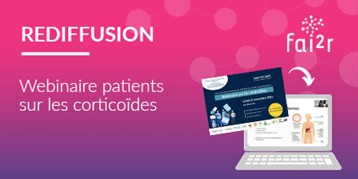 contactfai2r's tweet photo. 💊 Webinaire patients sur les #corticoïdes : Le replay est désormais disponible sur notre site ✅ À voir ou à revoir sur : https://t.co/7HZwJeeNTO 🤝 Un événement organisé par le réseau #CRI_IMIDIATE, FAI²R et les associations de patients partenaires #maladiesrares #fsmr https://t.co/9pi4o27Xv0