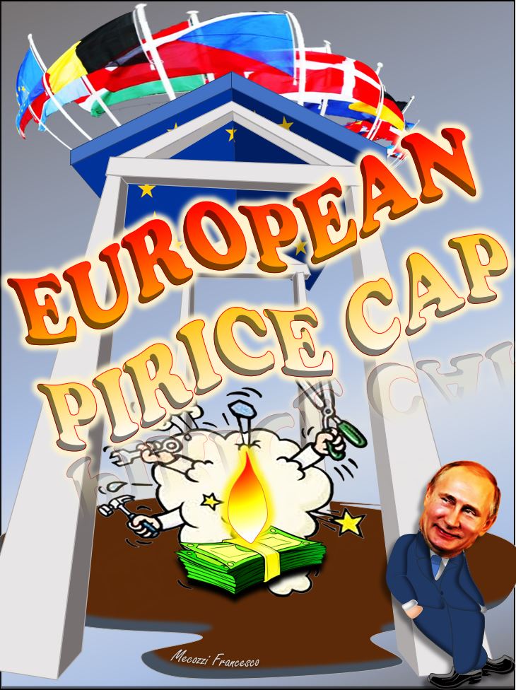 Satiracida's tweet photo. Gas price ceiling in Europe #europeanunion #pricecap #putin #satire #vignette #comix #cartoon https://t.co/ix1suYMaPX