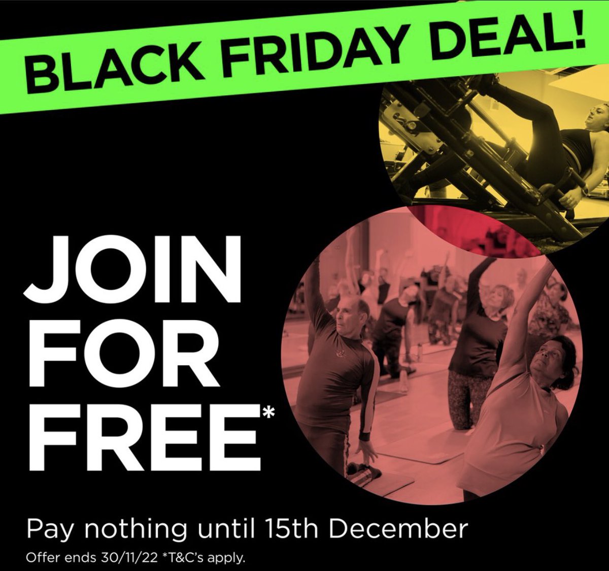 Black Friday is here! – Join us today and get over 3 weeks FREE – That’s no joining fee and nothing to pay until 15th December!
 
Find a membership that’s suited just for you
 
Sign up online today!