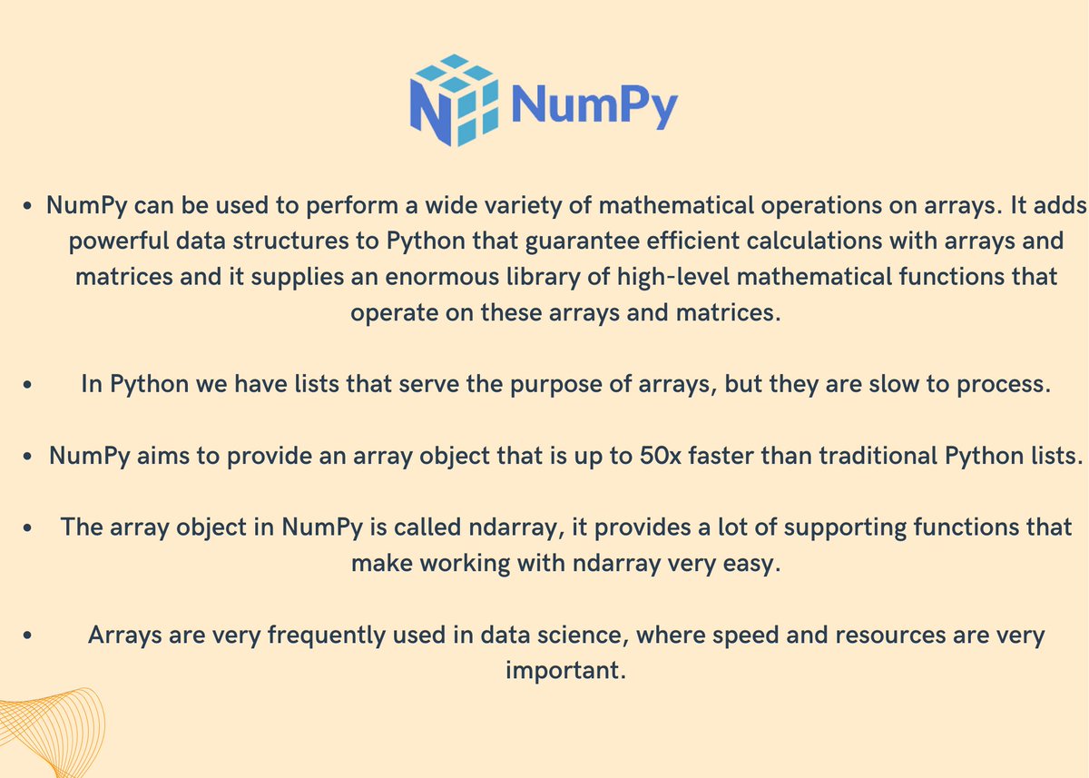 NumPy is a large collection of high-level mathematical functions and array classes that operate on arrays and matrices.

#datasciencecareer #digicrome #machinelearning #artificialintelligence #numpy #python #mathematicaloperations