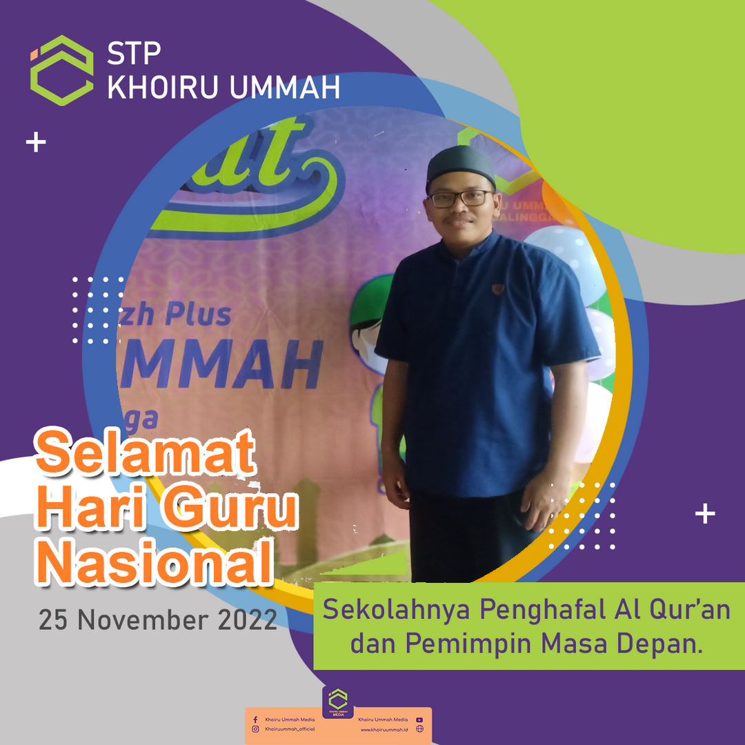 KUpurbalingga's tweet photo. Selamat Hari Guru bagi semua Ustadz dan Ustadzah, semoga ilmu yang diajarkan senantiasa berkah dan menjadi wasilah kebaikan.
#selamathariguru #hariguru #khoiruummah #stpkhoiruummah #sekolahtahfizh #sekolahalam #sekolahmuslim https://t.co/SsMfA19Zg7