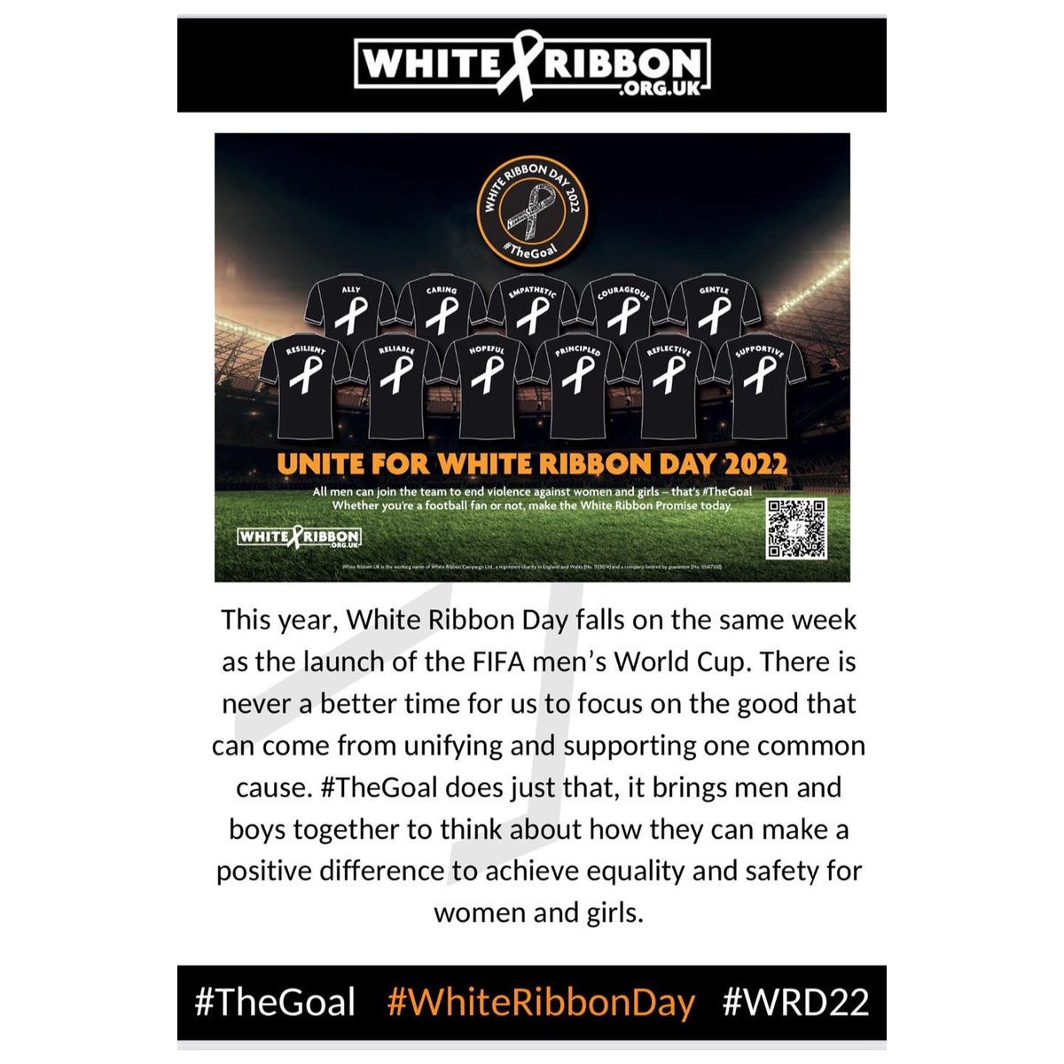 fragilityofself's tweet photo. Please make the White Ribbon Promise never to use, excuse or remain silent about men’s violence against women - https://t.co/j6MOcudEVT @WhiteRibbon_UK 
#WhiteRibbonUk #MakeThePromise #EndViolenceAgainstWomen #Evaw #WRD22 #TheGoal #ThereAreNoExcuses #WhiteRibbonChampion https://t.co/rAKj0DZUl8