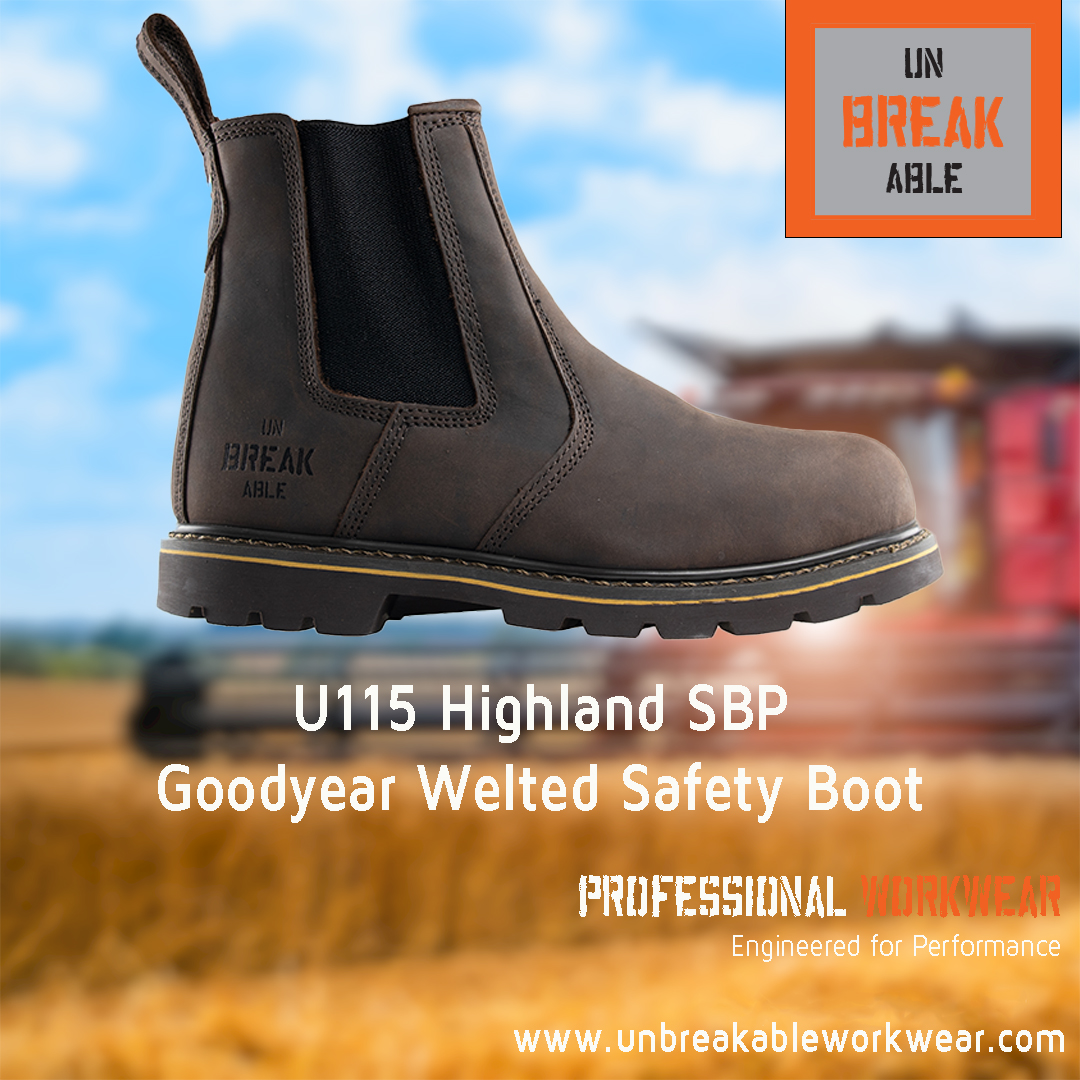 The #unbreakable #Highland #U115 safety boot is in Crazy Horse brown or as a smart Tan full grain leather. Built to last with a Goodyear Welted construction, steel toe-cap and midsole it's a great all-round Dealer style safety boot. To purchase search 'Unbreakable Highland'
#PPE