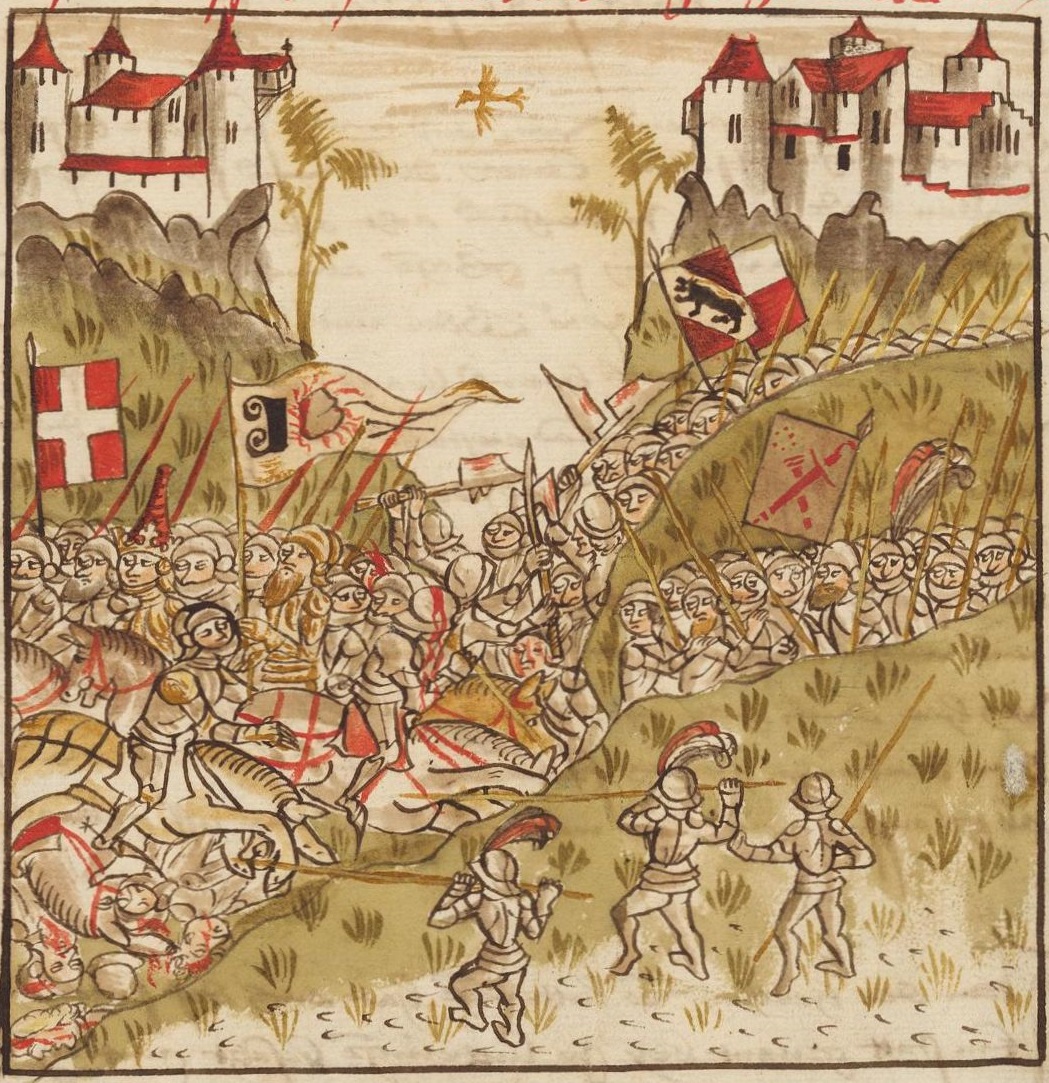 Battle of la Planta, taken from https://en.wikipedia.org/wiki/Battle_on_the_Planta#/media/File:Bataille_de_la_Planta.jpg