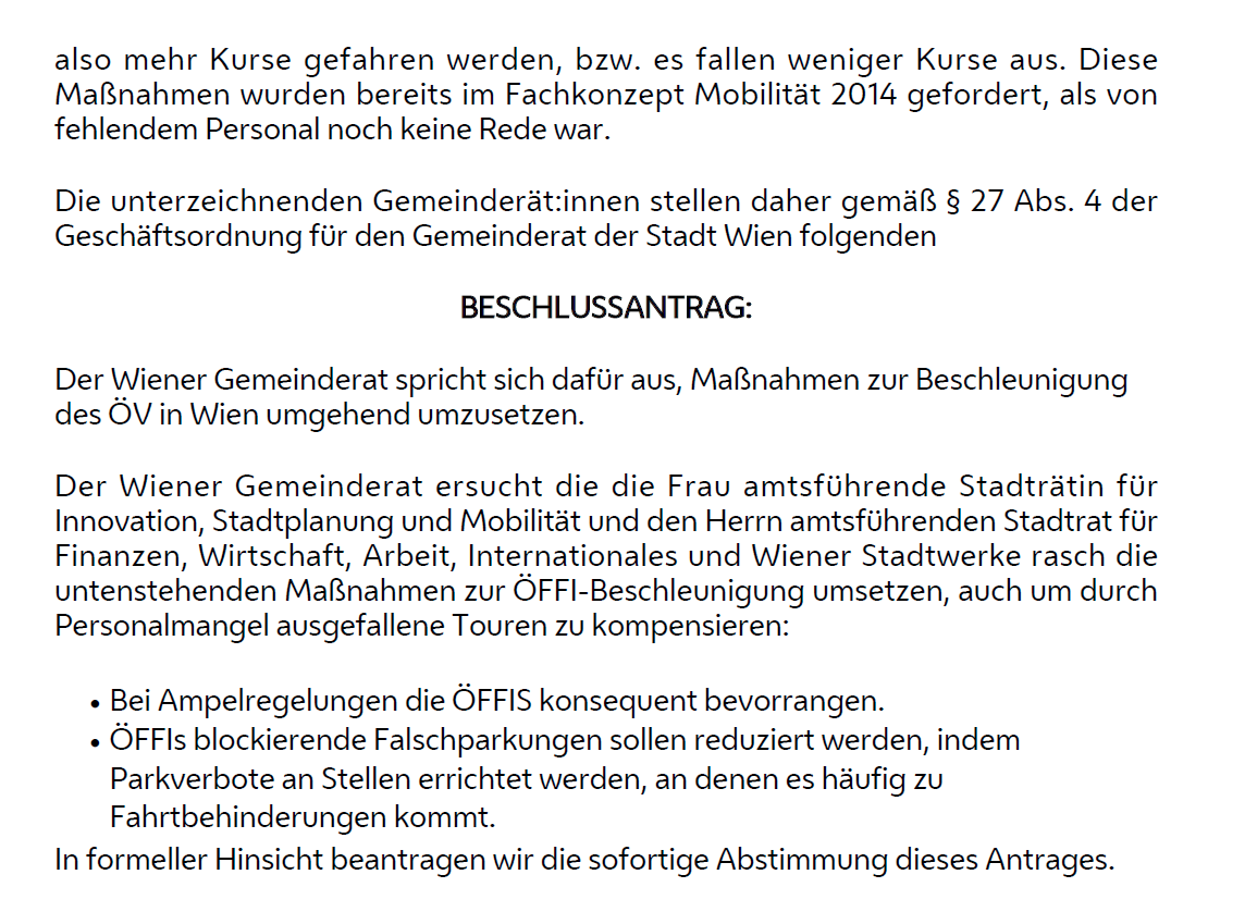 Beschleunigung der #Öffis spart Fahrzeit ein. Damit können die <a href="/wienerlinien/">Wiener Linien</a> mit dem vorhandenen Personal auch wieder ein engeres Intervall fahren. Deshalb bringt <a href="/HSequenz/">Heidi Sequenz #lobaubleibt</a> im #Gemeinderat diesen Antrag ein. #HaltnuranHaltestellen #Ampeln <a href="/KIlIeou/">Kilian Stark 🚲</a> wien.kavedo.com/share.php?d=25…