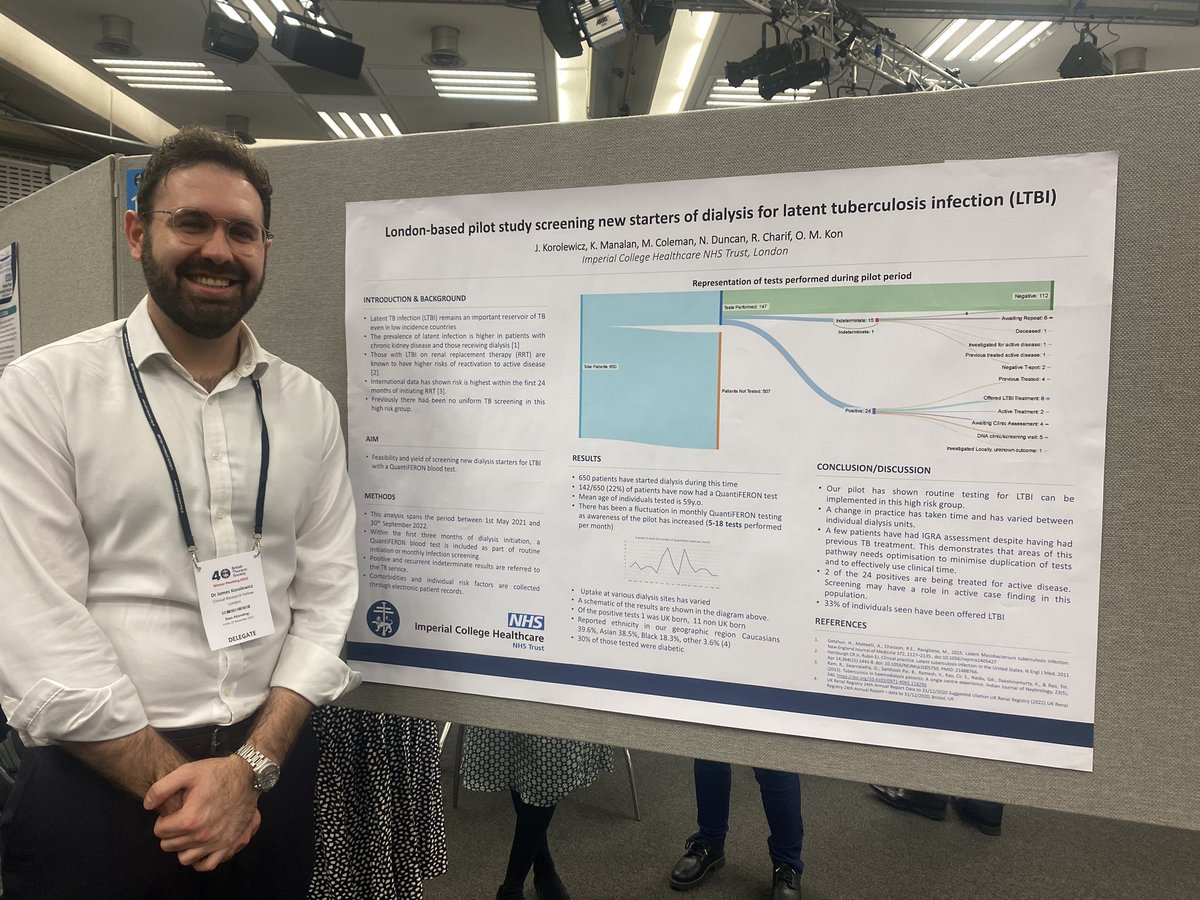 Very proud to be representing <a href="/ImperialNHS/">Imperial NHS 💙</a> and reporting our latent TB screening data in new dialysis starters at #BTSWinter2022