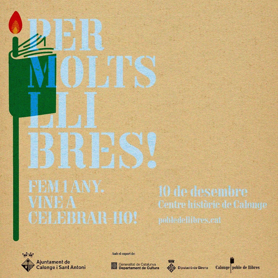 pobledellibres's tweet photo. El pròxim 10 de desembre celebrarem que fa un any que ens vam convertir en la primera #booktown de Catalunya!📚 Hem preparat un munt d’activitats per celebrar-ho amb vosaltres! Us hi esperem! Per molts llibres més!💫 #calonge #PerMoltsLlibres #acalongetestimem  #pobledellibres https://t.co/fy0D1mIX26