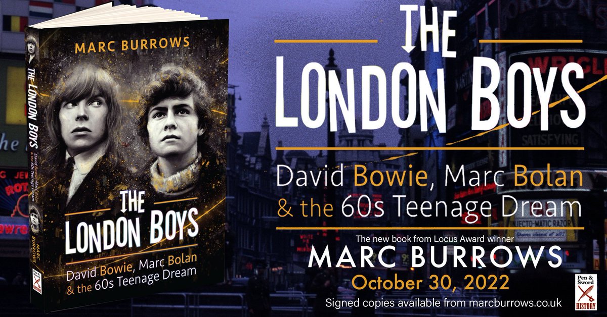My new book, THE LONDON BOYS: DAVID BOWIE, MARC BOLAN &amp; THE 60s TEENAGE DREAM is out now via <a href="/penswordbooks/">Pen & Sword Books</a>.  I'm really proud of this book – it's one no-one has written before, and exploration of Bowie and Bolan's early days and the culture that made them amazon.co.uk/London-Boys-Bo…