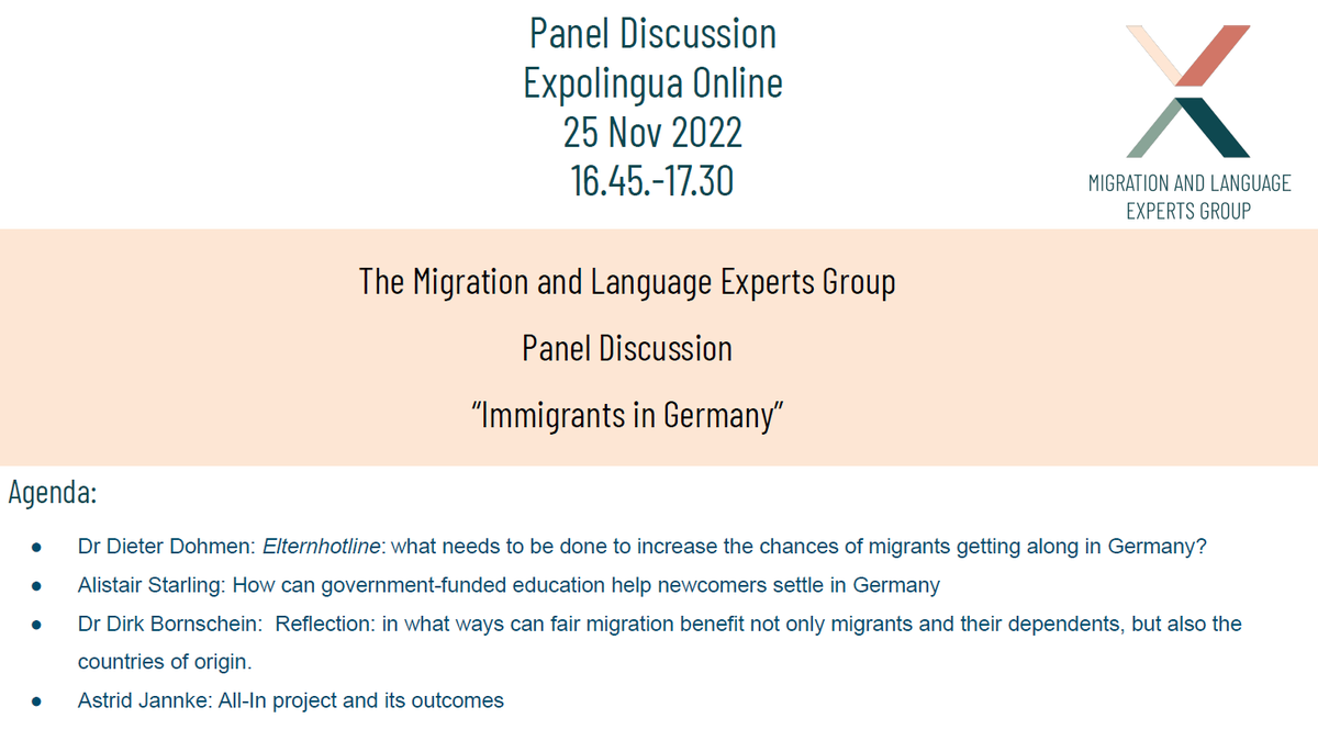 elternhotline's tweet photo. ElternHotline-Direktor @d_dohmen wird heute von 16:45 - 17:30 Uhr zum Thema „Immigrants in Germany“ der Frage nachgehen, was noch getan werden muss um die Chancen für Migrant:innen zu erhöhen sich in Deutschland zurechtzufinden.

Kostenlos teilnehmen: https://t.co/qrjam1A1N7 ✨ https://t.co/w6rQ5ivHRA