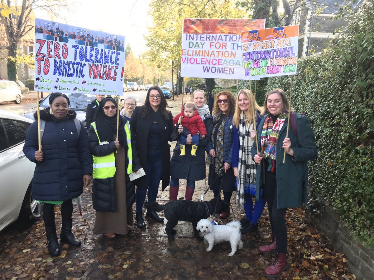 We are on the streets calling for an end to violence against women and girls #IDEVAW2022 #LightACandle2022 #WhiteRibbonDay @BAWSO <a href="/LlamauUK/">Llamau</a> <a href="/newpathways_/">New Pathways</a> <a href="/WelshWomensAid/">WelshWomensAid</a> <a href="/Women_CF/">Women Connect First</a>
