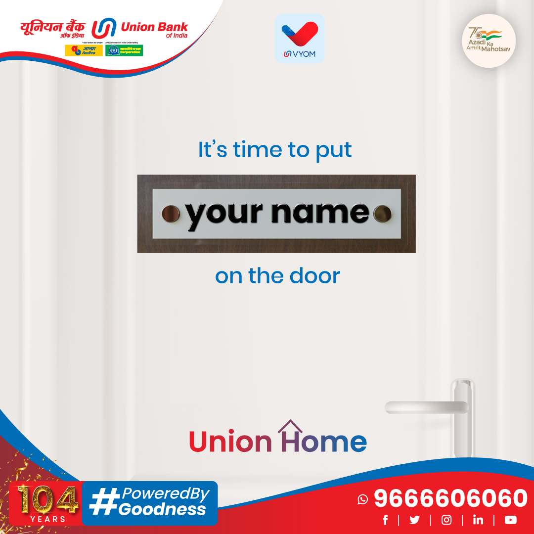 UnionBankTweets's tweet photo. Get ready to fulfill your resolution of owning a home with easy loans from Union Home.
Know more: https://t.co/OCpcuO9k7z
#UnionBankOfIndia #GoodPeopleToBankWith #AmritMahotsav #PoweredByGoodness https://t.co/GrDcmyL26X