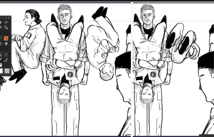 ファンボの顔だけ見えないのアレかなと思って角度変えてみた(左)んだけどやっぱもと(右)の方がいいな 
