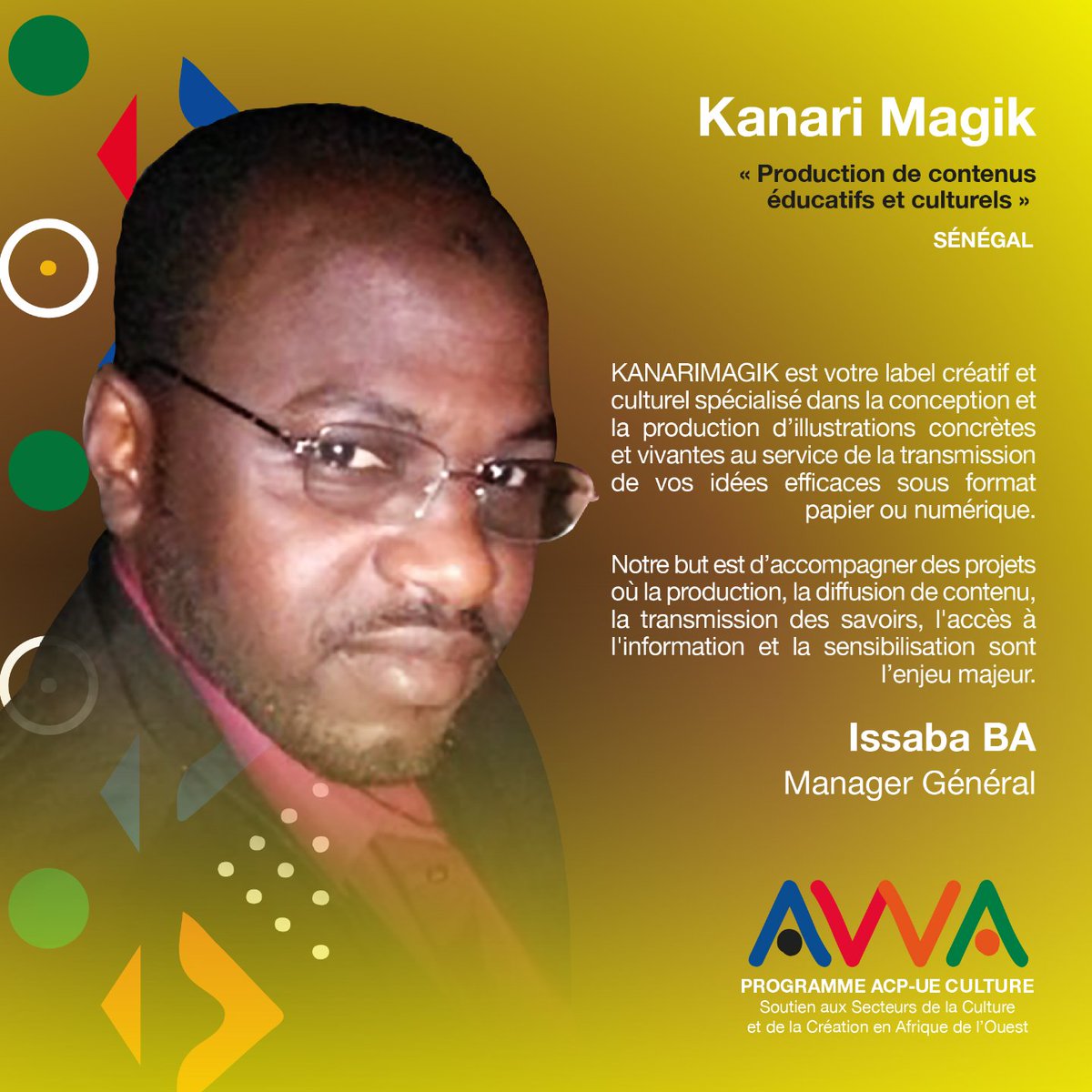 ProgrammeAwa's tweet photo. #ProgrammeAwa
#KanariMagik
#FondsdeValorisation
#PortraitBeneficiaire
Kanari Magik vous accompagne dans la transmission efficace de vos messages au moyen de contenus visuels percutants et personnalisรฉ.
@KoreSegou @IFParis @PressACP @ProgrammeAwa @europeanunion https://t.co/BpR6ikSNOr