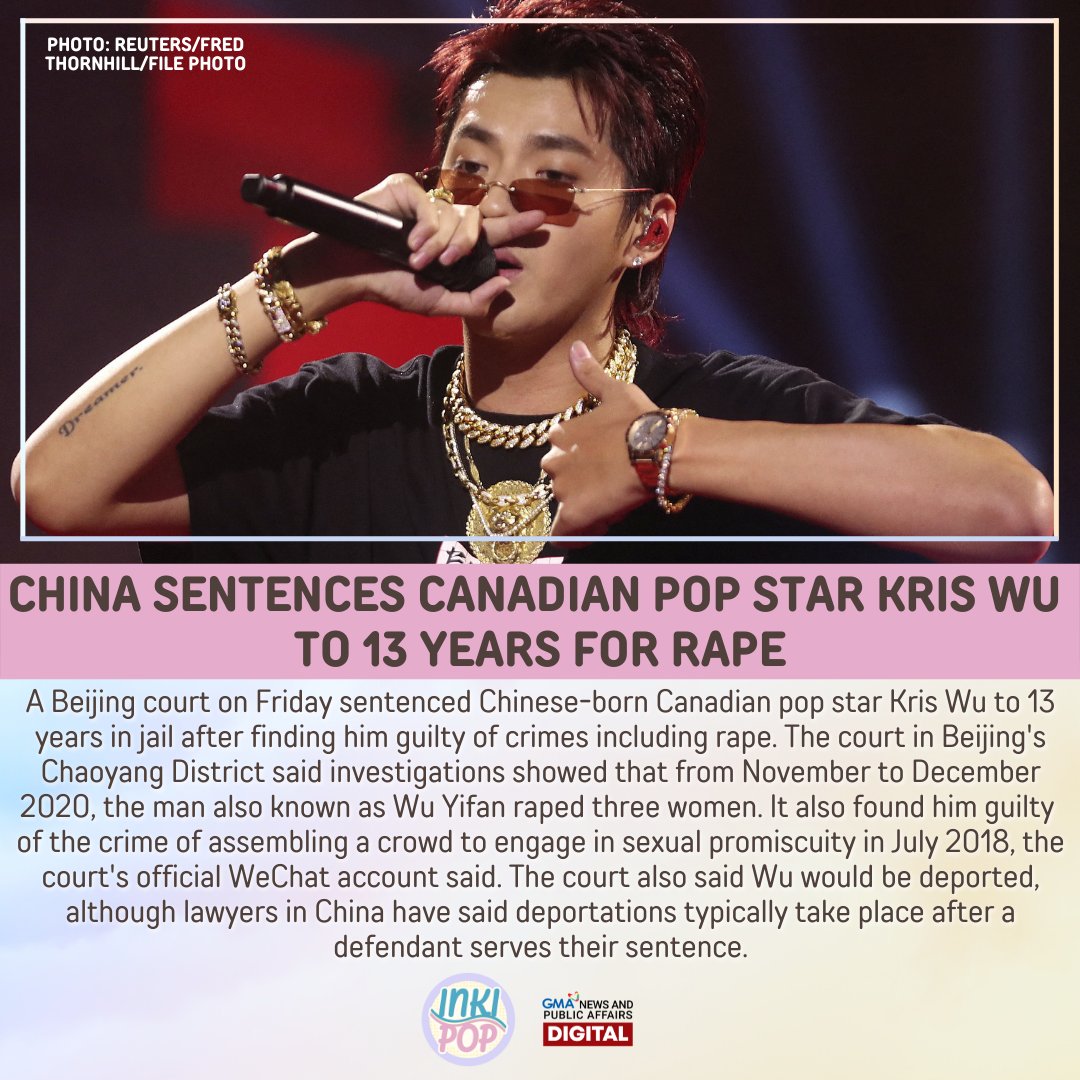 China sentences Canadian pop star Kris Wu to 13 years for rape