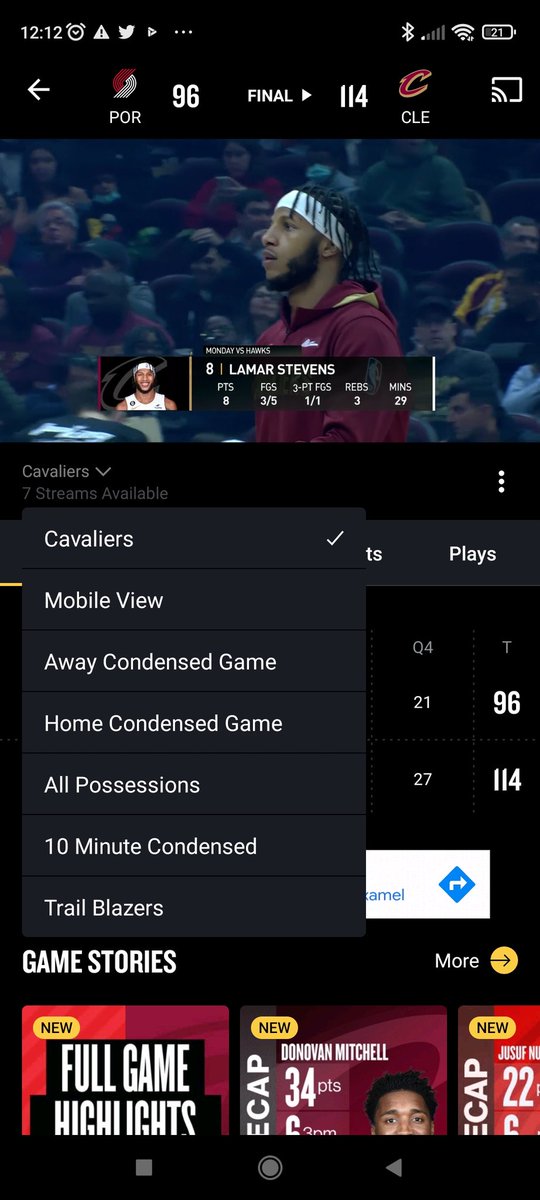 CelesNBA's tweet photo. @huracan_hurtado @NBAspain @nbaleaguepass @TeCuentoNBA @Racion_de_NBA_J @RDTNBA Así lo hago, me salen opciones de visualización pero nada de audio. https://t.co/hw3csi2OYm
