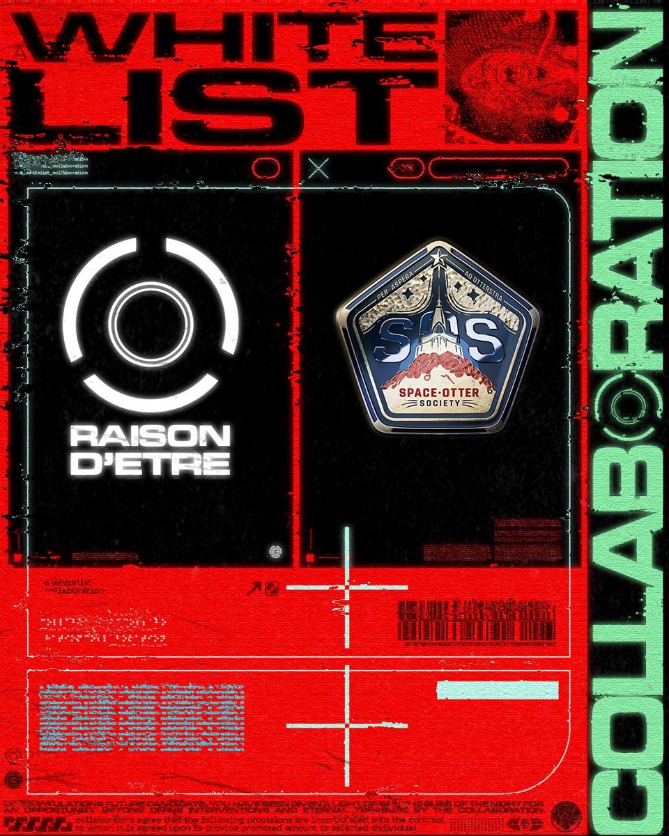 SpaceOtters's tweet photo. Space Otter Society x Raison D'etre Whitelist Giveaway  

5 WL Spots to be given!

Rules to join:
1⃣Follow @SpaceOtters and 
@raisondetre_rtb

2⃣RT + Like
3⃣Tag 3 friends

Ends in 48 hours! #CNFTCommunity

#CNFT #CNFTCommunity #NFT #CardanoNFT https://t.co/ArTcF3uXLS