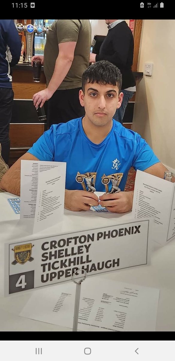 Well done to young zaid winning the best bowling award division 1
 Barnsley and District cricket league 
#Croftonphoenixcc