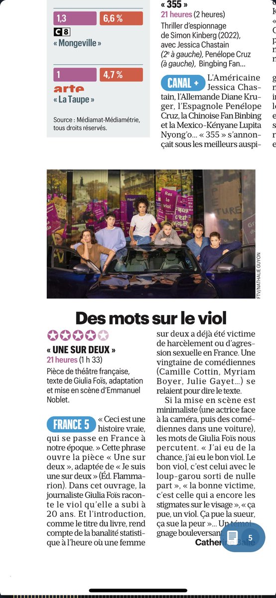 Michel Field (@michelfield) on Twitter photo Spectacle bouleversant et nécessaire ce soir #Jesuisunesurdeux sur @France5tv adapté du beau livre de <a href="/Giulia_Fois_/">Giulia Foïs</a> par <a href="/EmmanuelNoblet/">Emmanuel Noblet</a>. 25 actrices disent le viol, les blessures, la résilience, les combats <a href="/Francetele/">France Télévisions</a> #journéedeluttecontrelesviolencesfaitesauxfemmes Spectacle bouleversant et nécessaire ce soir #Jesuisunesurdeux sur @France5tv adapté du beau livre de <a href="/Giulia_Fois_/">Giulia Foïs</a> par <a href="/EmmanuelNoblet/">Emmanuel Noblet</a>. 25 actrices disent le viol, les blessures, la résilience, les combats <a href="/Francetele/">France Télévisions</a> #journéedeluttecontrelesviolencesfaitesauxfemmes