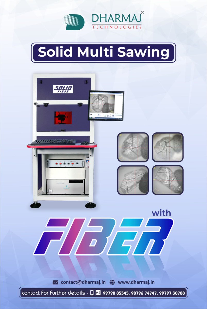 dharmajtechno's tweet image. #LaserDiamondProcessingMachine #SolidFiber #SolidMultiSawingwithFiber  #userfriendly #DiamondCuttingMachine #DharmajTechnologies #costeffectiveness #labgrowndiamonds