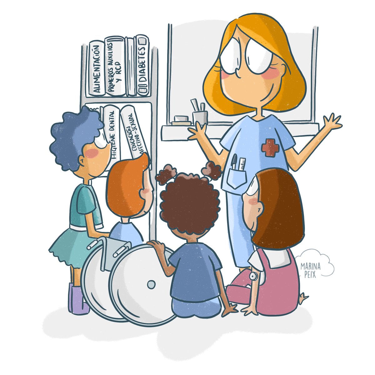 La adquisición de hábitos de estilo saludables o el conocimiento de cómo actuar ante una urgencia requerirá de la presencia en los colegios de una #enfemerapediatrica que imparta estos contenidos al alumnado y la comunidad educativa. 
#enfermeraescolarya