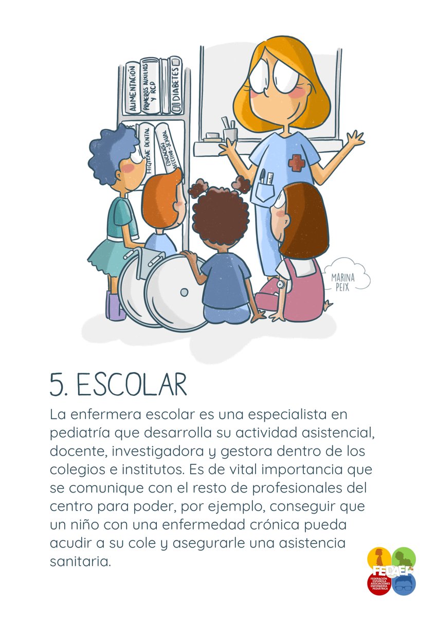 epediatrica's tweet photo. La adquisición de hábitos de estilo saludables o el conocimiento de cómo actuar ante una urgencia requerirá de la presencia en los colegios de una #enfemerapediatrica que imparta estos contenidos al alumnado y la comunidad educativa. 
#enfermeraescolarya https://t.co/F8UNdT4kMA