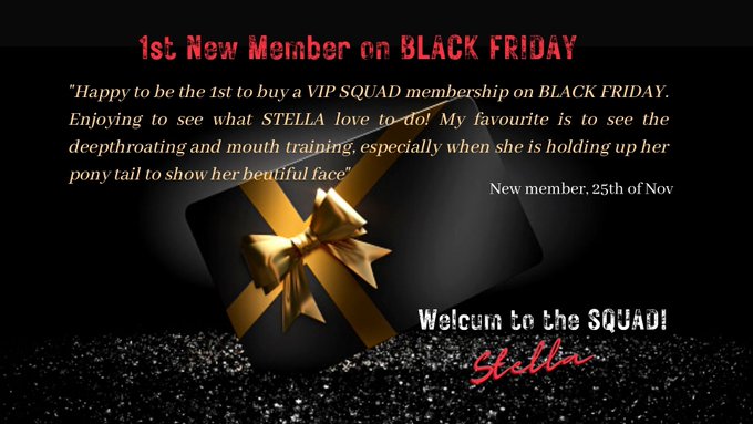 NEW SQUAD MEMBER! Happy to announce the 1st new SQUAD member on Black Friday! Thank you for enjoying