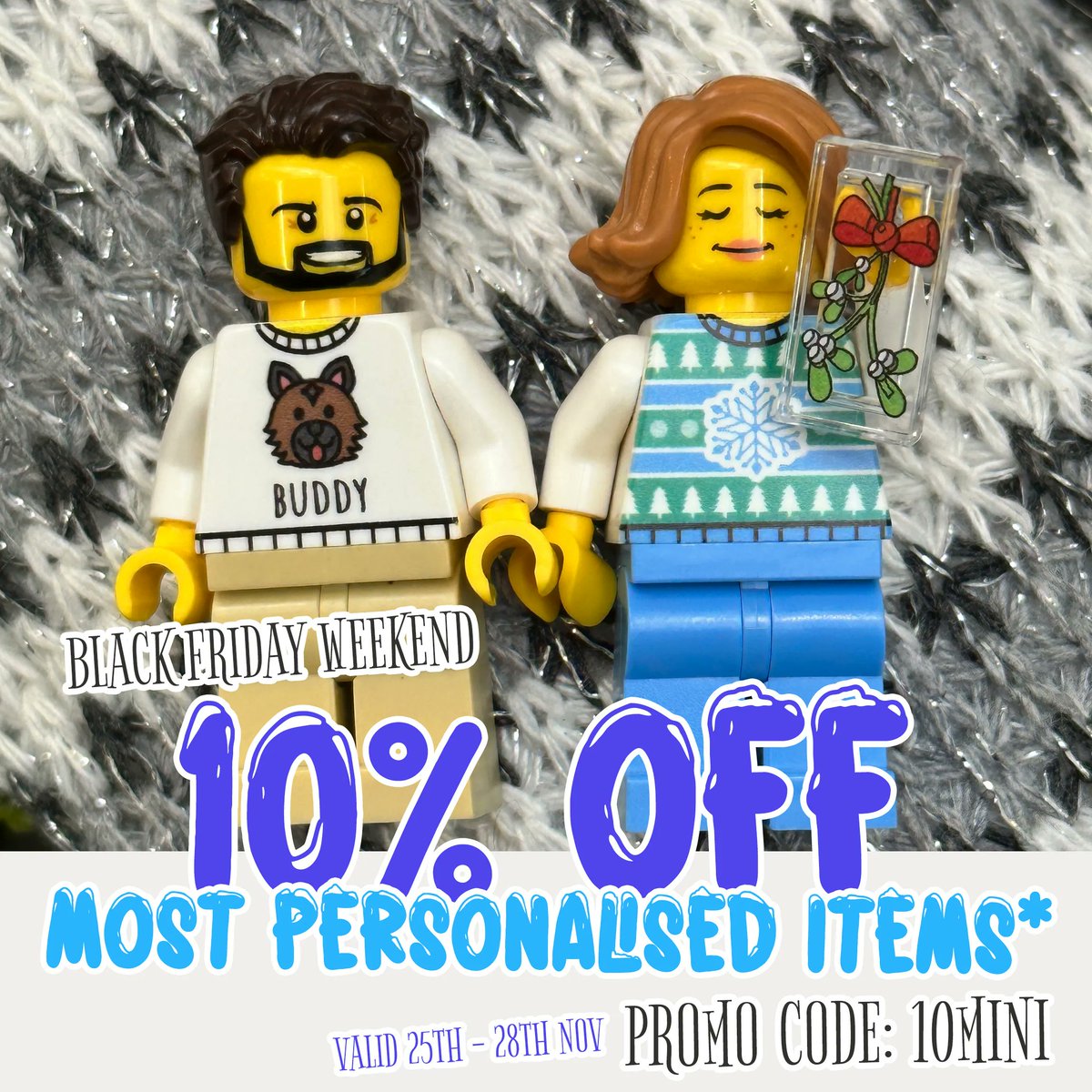 Minifigure Me (@minifigureme) on Twitter photo We’re offering 10% off most personalised items* for this weekend only. We don't do it often, so make the most of this special discount. 25th - 28th Nov : 10% off with code: 10MINI. Order here: buff.ly/3SpLJMc  *Terms apply, see website #blackfriday #deals #sale #PromoCode We’re offering 10% off most personalised items* for this weekend only. We don't do it often, so make the most of this special discount. 25th - 28th Nov : 10% off with code: 10MINI. Order here: buff.ly/3SpLJMc  *Terms apply, see website #blackfriday #deals #sale #PromoCode