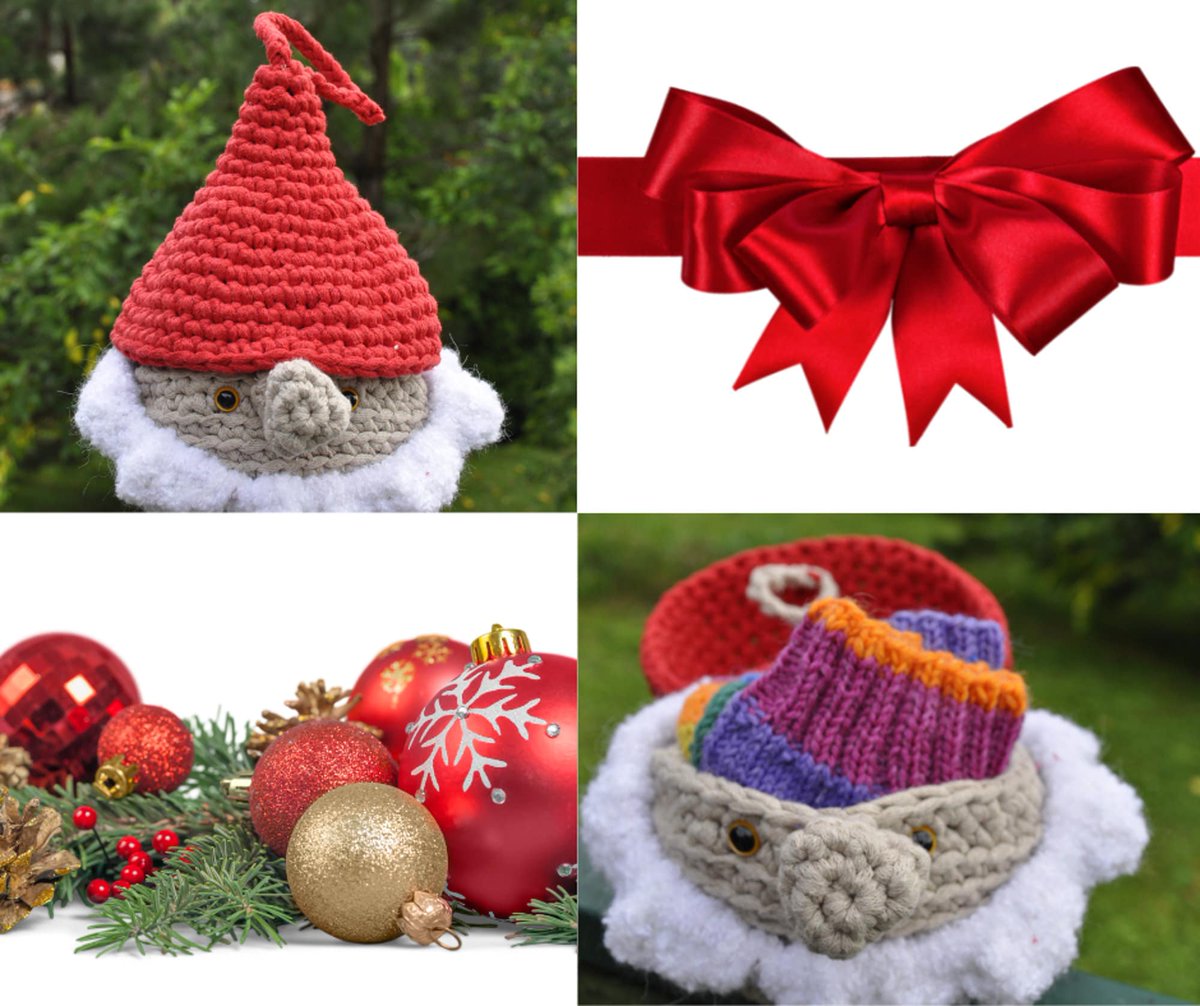 Crochet gnome, festive candy basket, handmade gnome gift for kids or adults, stocking stuffers, holiday gift for crochet gnome lover tuppu.net/34973c8c #Caturday #HandmadeHour #Pottiteam #Womeninbusiness #CraftBizParty #HandmadeGnome