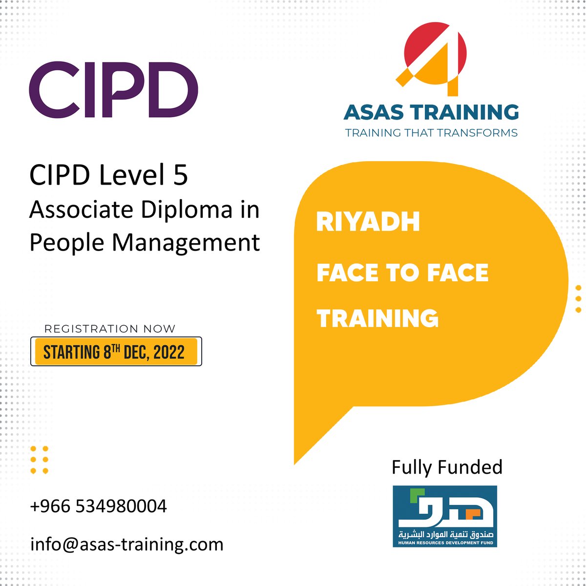 asas_training's tweet photo. 👉Getting CIPD qualified is the simplest way to invest in yourself and your career, making sure you're on track to get the raise, promotion, and job you deserve. That's why 95% of our students recommend CIPD.
#AsasTraining #HumanResources #Training #CIPD https://t.co/R2kUTSLAYL
