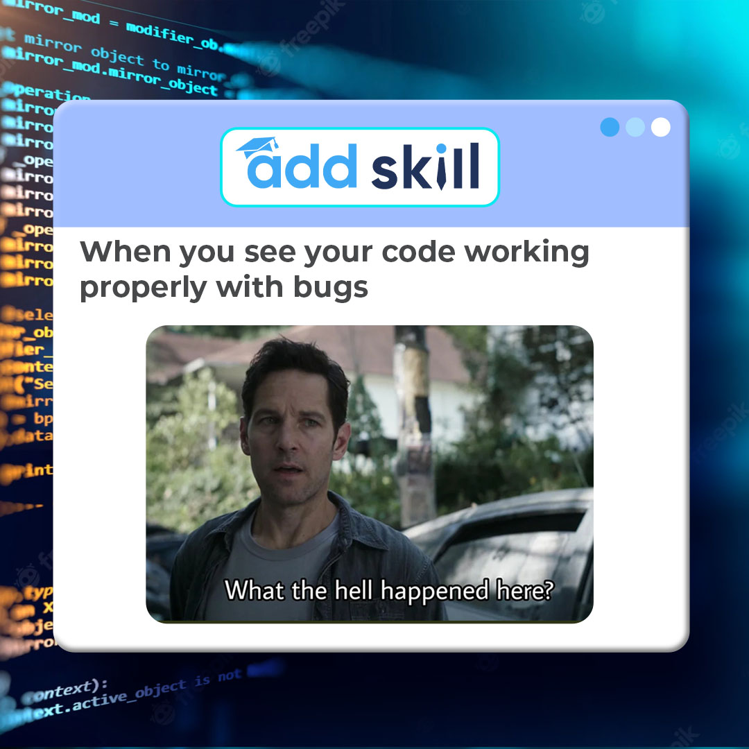 add_skill's tweet image. 🤔
#addskill #codingclassroom #codingisforeveryone #learncoding #programming #codingisfun #coding #fullstackdeveloper #frontenddeveloper #backenddeveloper #developerlife #coder #memes #codingmemes #codermemes #webdevelopment #websitedevelopment #webdeveloper #websitedeveloper