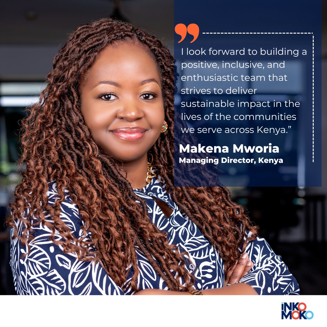 Inkomoko's tweet photo. Karibu sana to Makena Mworia who has joined our team as Kenya's Managing Director. With more than 15 years of experience in international development and financial sectors, she will be a great asset to our team. 

Read more https://t.co/6pdWZTxdwq

#WeAreInkomoko https://t.co/Ejl5DBnEHw