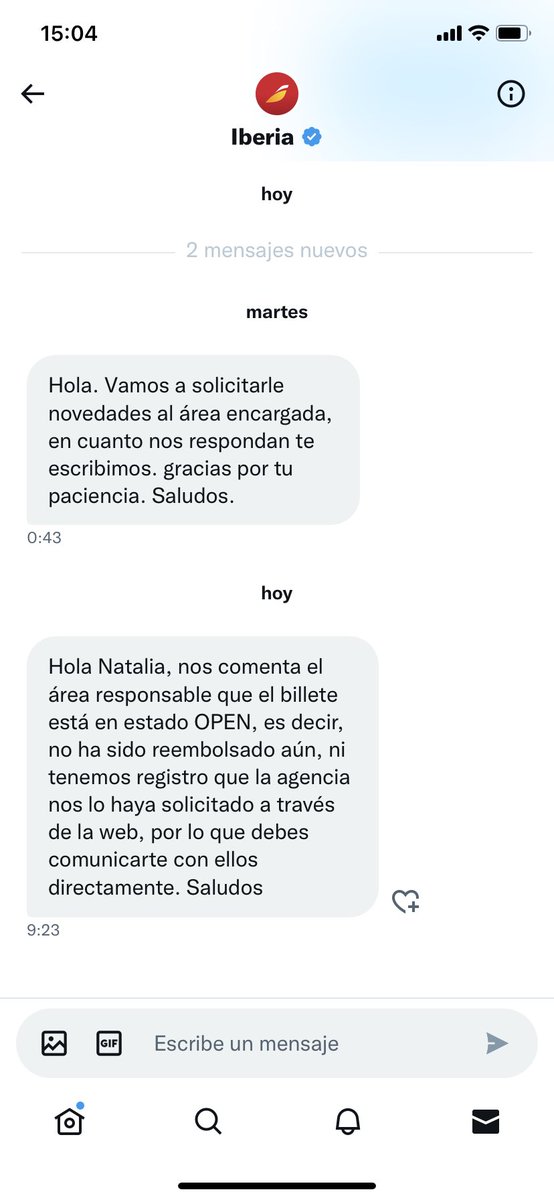 nataliamolgo's tweet photo. @eDreams dice @Iberia lo siguiente: q no habeis solicitado el reembolso! No se si es verdad o no, pero por favor basta de tirarse culpas unos a otros. 8 meses es mucho y 1200€ tambien es mucho!!! #edreamsestafa https://t.co/onDoxgvU7M