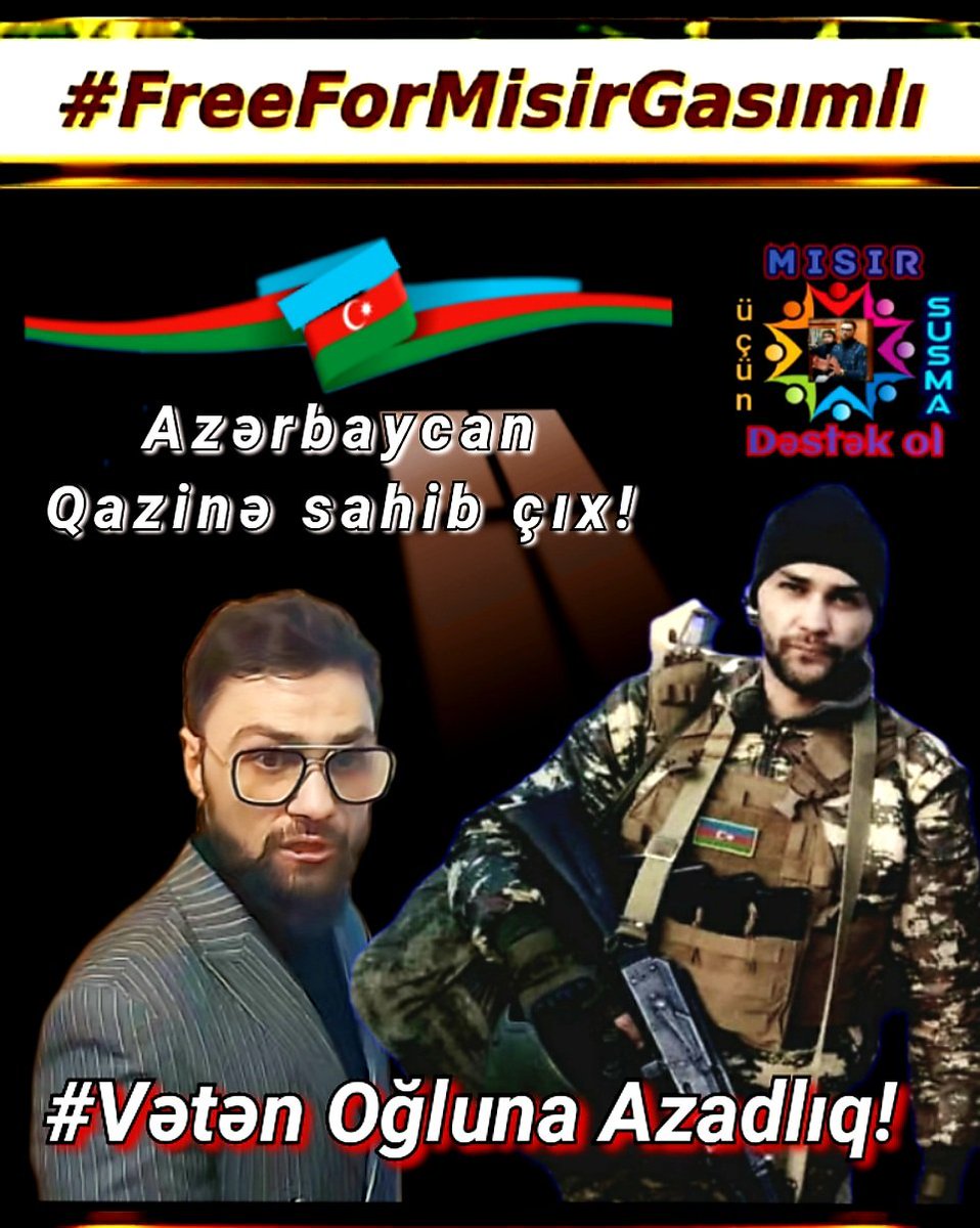 eyvazof31's tweet photo. The Ministry of Internal Affairs of Ukraine,Stop doing nothing!We demand the early release of the hero of the 2nd Karabakh War,the respected son of his homeland Misir Kasymly!He's a decent man, not a criminal!!!
#FreedomForMisirGasimli
@azpresident 
@ZelenskyyUa
@DmytroKuleba https://t.co/ul1mfTiqP9