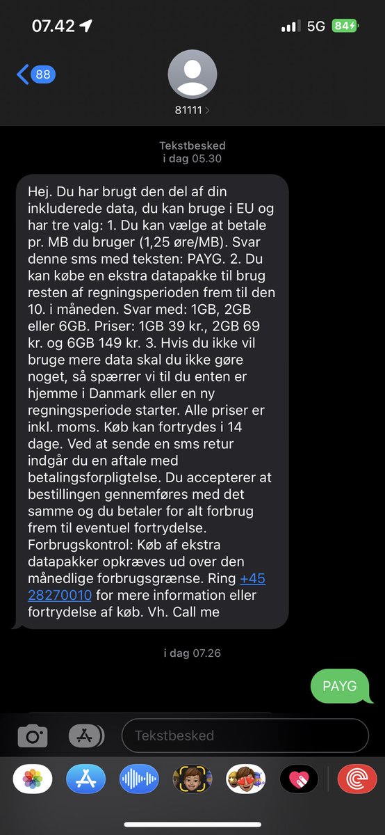 Please fortæl mig jeg ikke er forvirret. 
 Jeg tror jeg har udregnet det korrekt, men det giver ingen mening??
 Det billigere at betale pr mb end at købe en data pakke??
