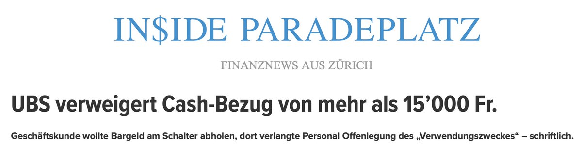 Für was braucht ein Geschäft CHF 30’000 in bar - ausser um etwas schwarz zu bezahlen?

insideparadeplatz.ch/2022/11/25/ubs…