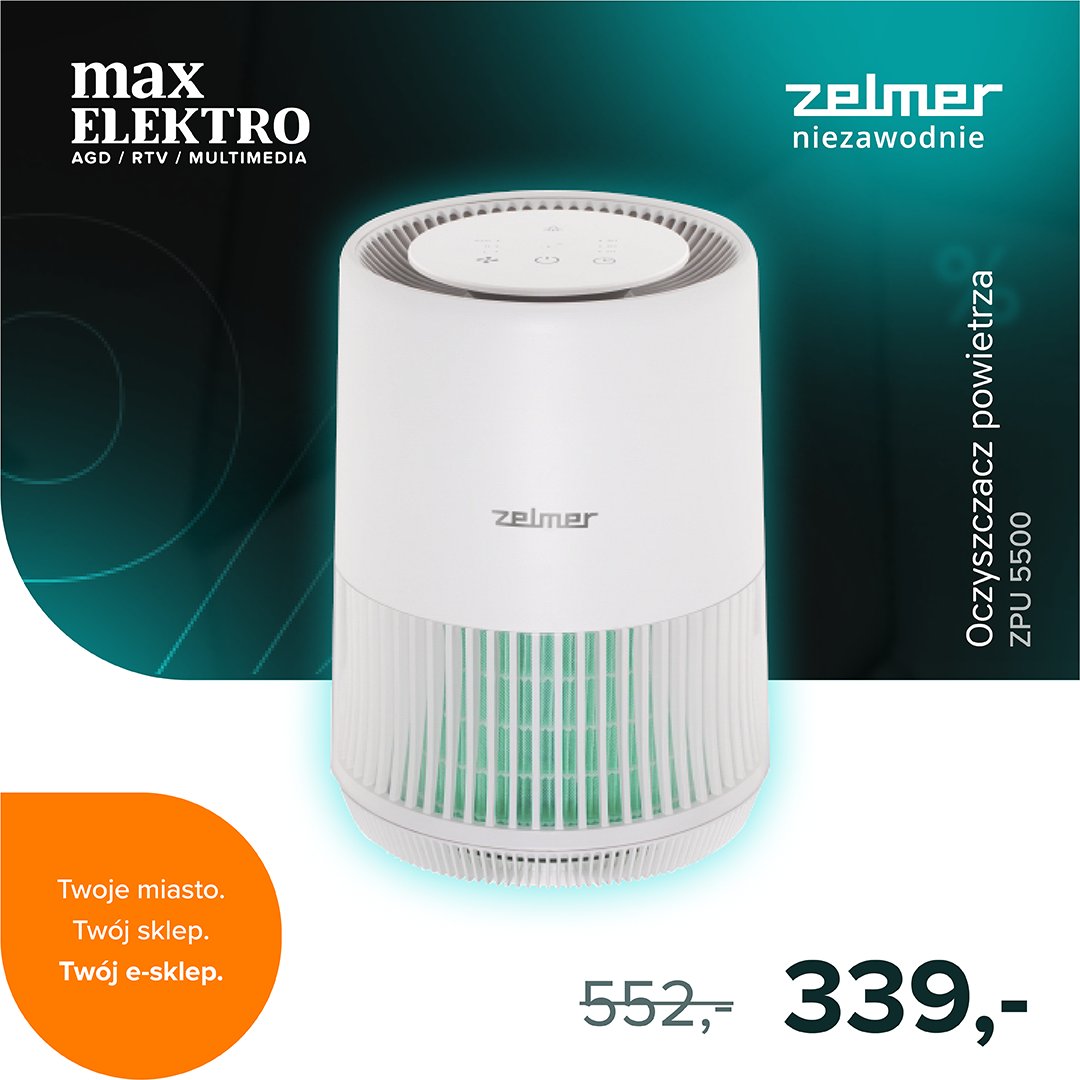 MaxElektroPL's tweet photo. 🔥HIT DNIA‼
Tylko dziś oczyszczacz powietrza Zelmer, kupisz w najlepszej cenie na rynku.
https://t.co/IplYqnG9qv
#okazja #promocja #rabat https://t.co/VyhPPP0qiG
