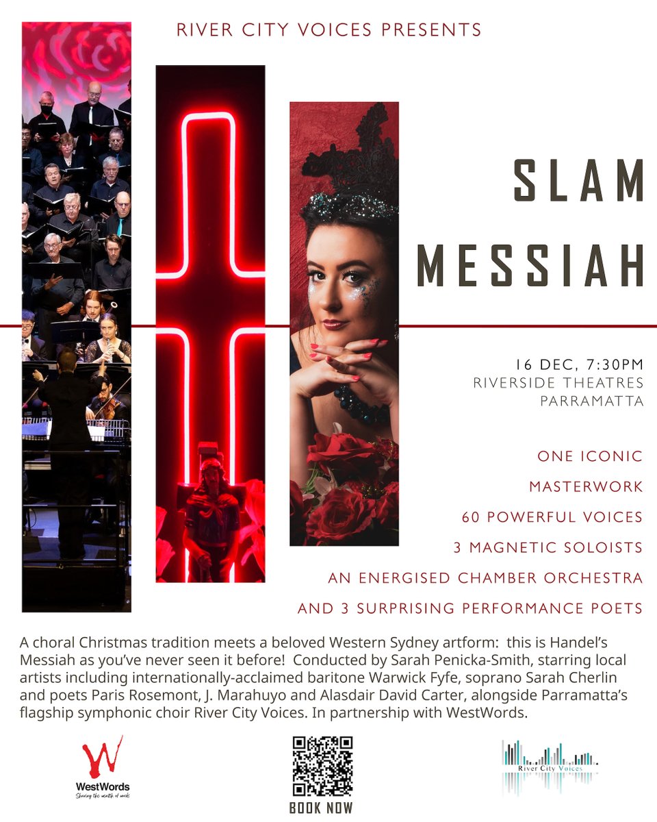 How to bring a classic work to a new audience? 'Slam Messiah' at Riverside on Dec 16. riversideparramatta.com.au/show/slam-mess…  #choralsinging #HandelsMessiah #choir #Singing #Parramatta #WesternSydneyArts
