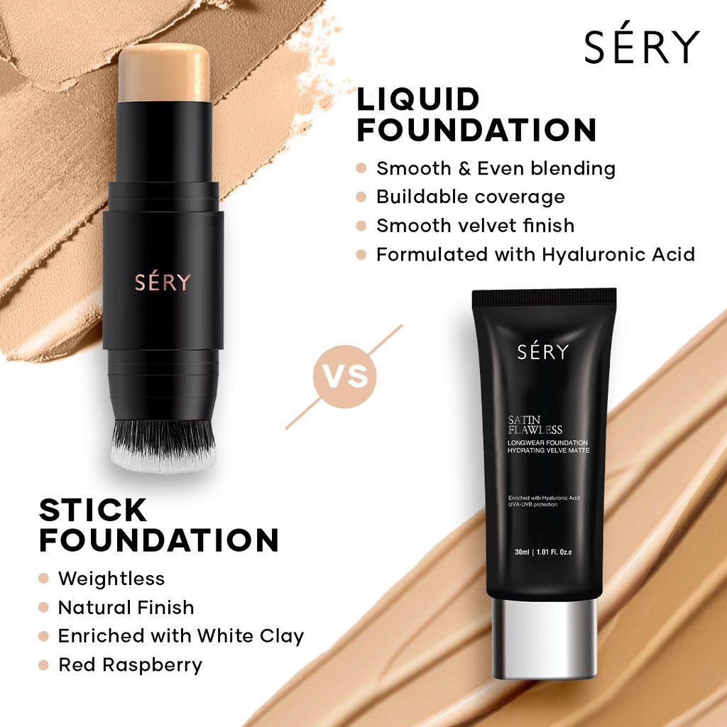 serycosmetics's tweet image. At the end of the day, all we want is a flawless base that stays!
Who are you faithful to, stick or liquid foundation?
Share your thoughts in the comments below!

#Sery #Serycosmetics #GetSetSery #veganmakeup #liquidfoundation #parabenfree #Foundation #stickfoundation #weightless