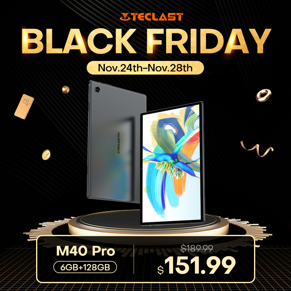 TeclastOfficial's tweet photo. Black Friday Starts NOW! 🖤
Go crazy?😮 #TeclastBlackFriday's annual biggest sale begins! Shop Black Deal of Teclast #M40Pro at $151.99 from Nov. 24th to Nov. 28th.💸 Clean out the cart now! 🛒
🎯Crazy Amazon: https://t.co/80Kv6Od3Mw
🎯Crazy AliExpress: https://t.co/mw5ISpBtvi https://t.co/zElpM4X6uO