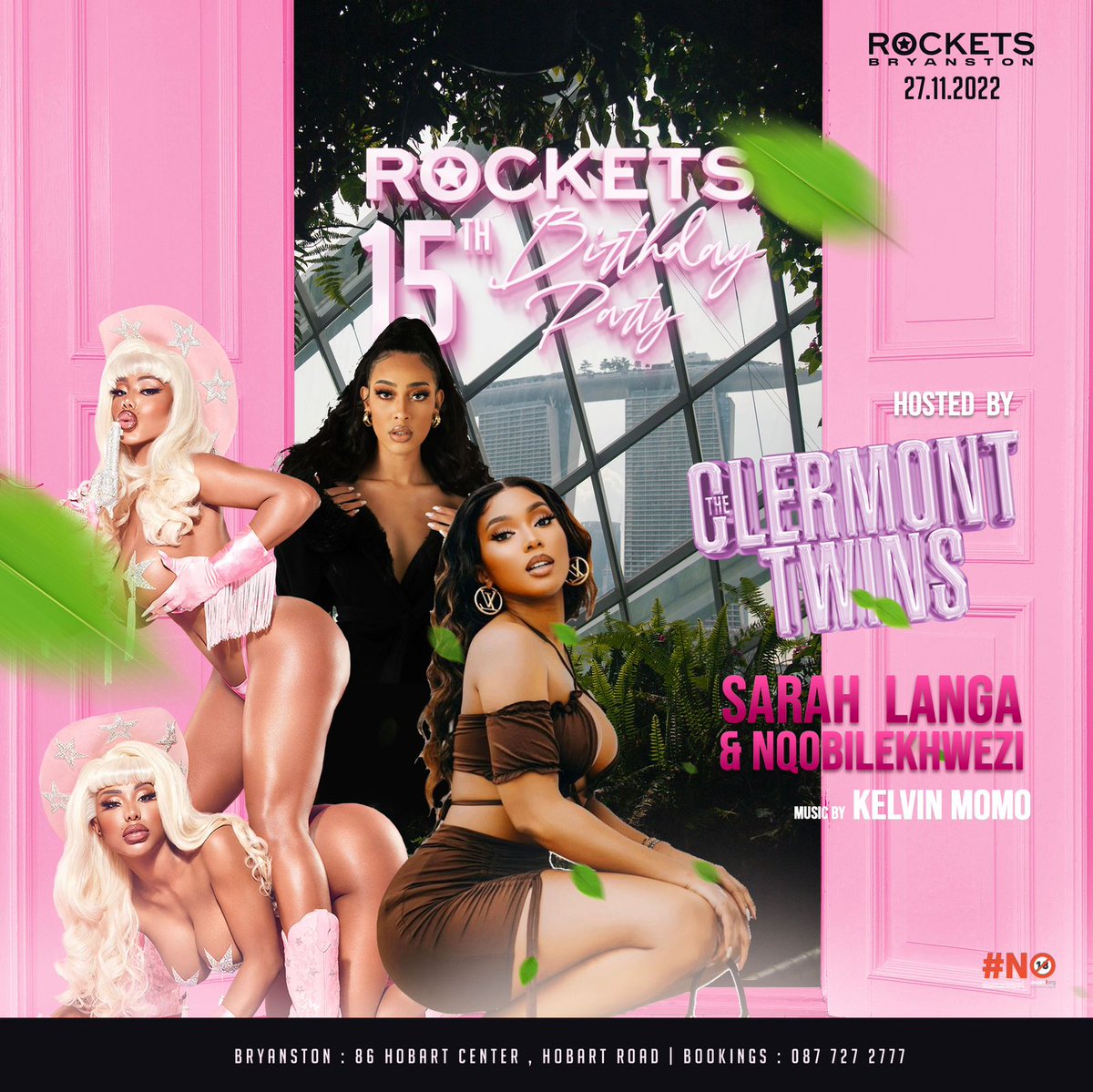 rivo_iris's tweet photo. It's a Rockets weekend, come celebrate Rockets 15th birthday in Menlyn 26 Nov and Bryanston 27 Nov💃💃💃💃 The line up is crazy hot and the hosts will be bringing the house down @RMenlyn #Rockets15 #RocketsLife https://t.co/m5yo74sbtb