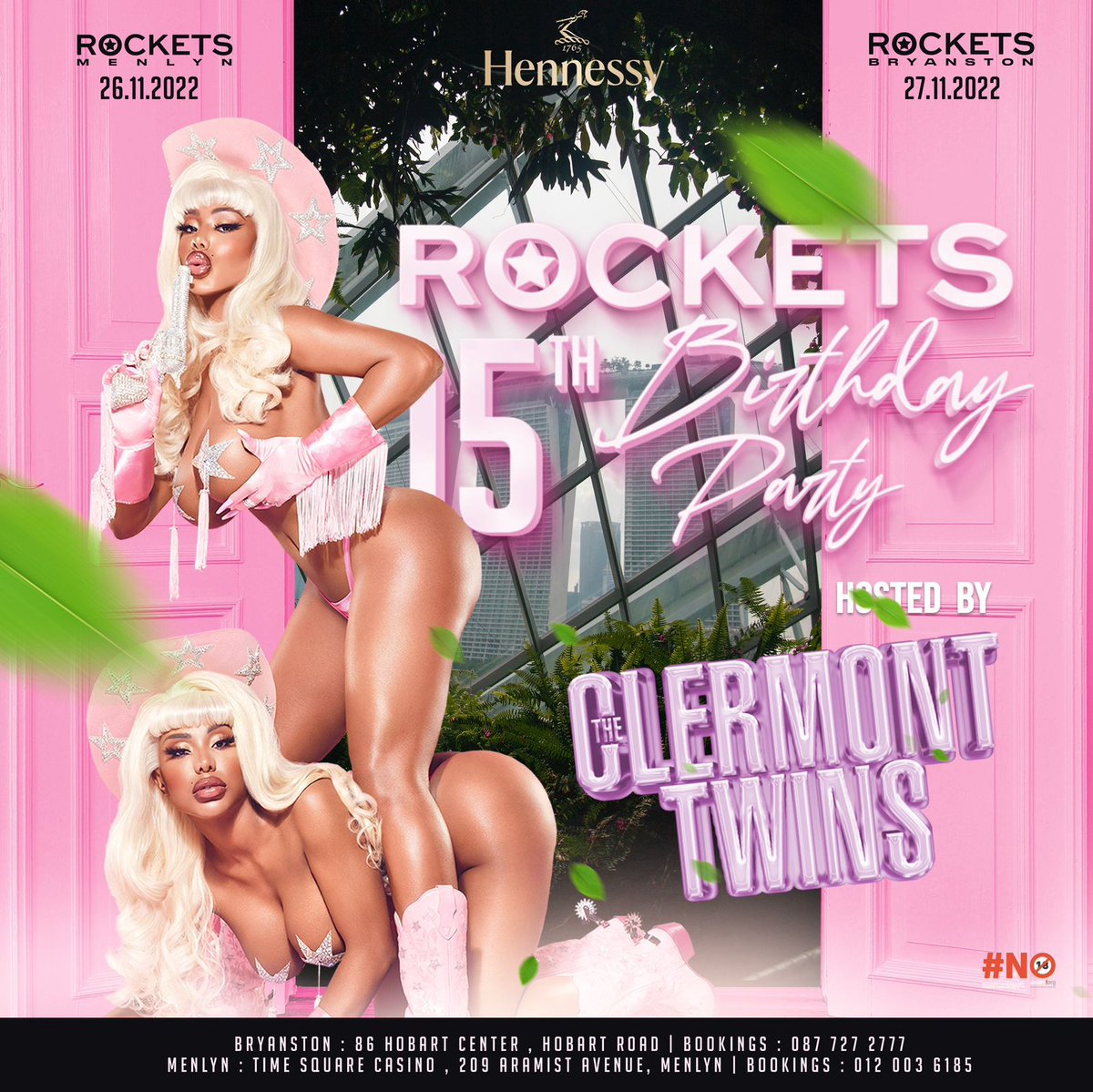 rivo_iris's tweet photo. It's a Rockets weekend, come celebrate Rockets 15th birthday in Menlyn 26 Nov and Bryanston 27 Nov💃💃💃💃 The line up is crazy hot and the hosts will be bringing the house down @RMenlyn #Rockets15 #RocketsLife https://t.co/m5yo74sbtb