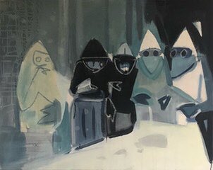_susiehamilton's tweet photo. Black Friday #blackfriday #mutilates #covid ‘Bedside’ acryliconcanvas #painting #lightanddarkness #masks https://t.co/l75wtTIEya