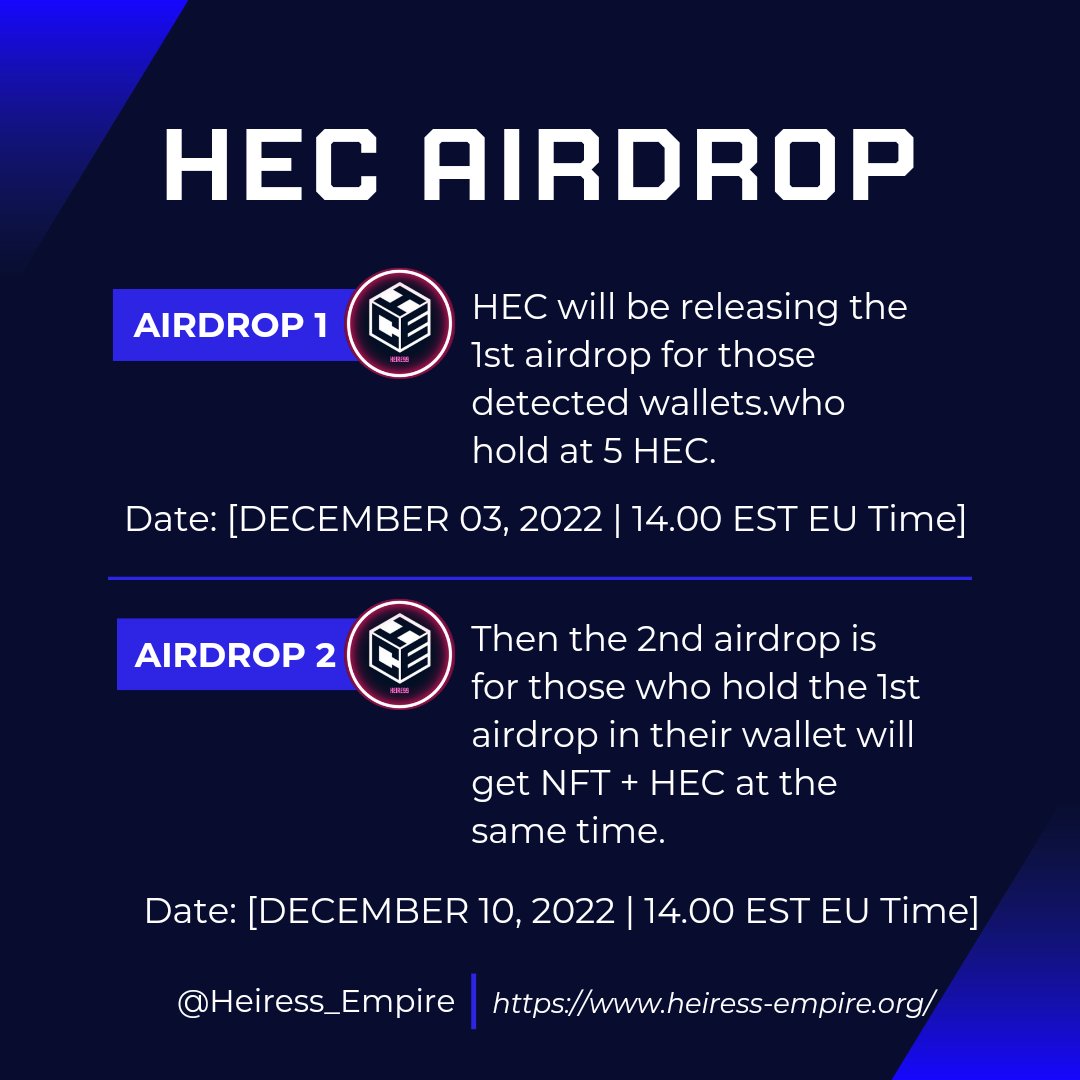 #HEC airdrop is bound to happen in XRPL world. Check details👇

#XRPArmy #XRPCommunity #XRPAirdrop