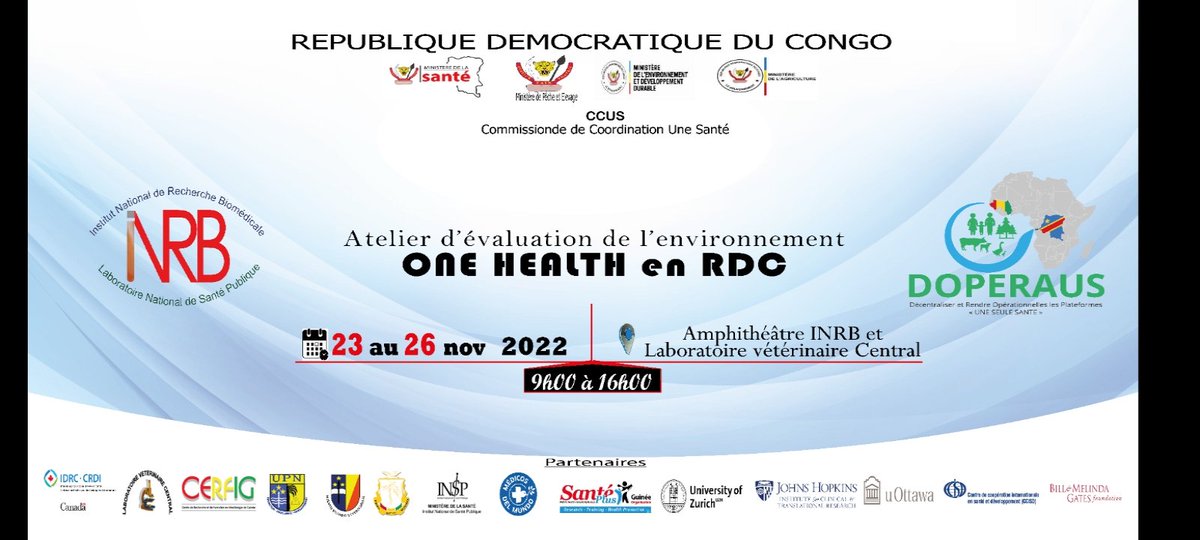 CIGERSOfficiel's tweet photo. Atelier d'évaluation de l'environnement OH
Jour 1
"""""""""""""""""""
Pensée systémique au cœur de la lutte contre les maladies émergentes et ré émergentes en RDC selon l'approche " Une Santé "
@inrb_kinshasa 
@IDRC_CRDI 
@COHRIE_uO 
@Cerfig_officiel 
@abdoulayek2002 
@SystemVet https://t.co/ugw6uGGZ72